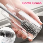 Silicone Bottle Brush — Long Handle Cup & Glass Scrubber