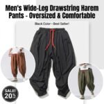 Men Baggy Harem Pants Japanese Men Crotch Wide Leg Pants Casual