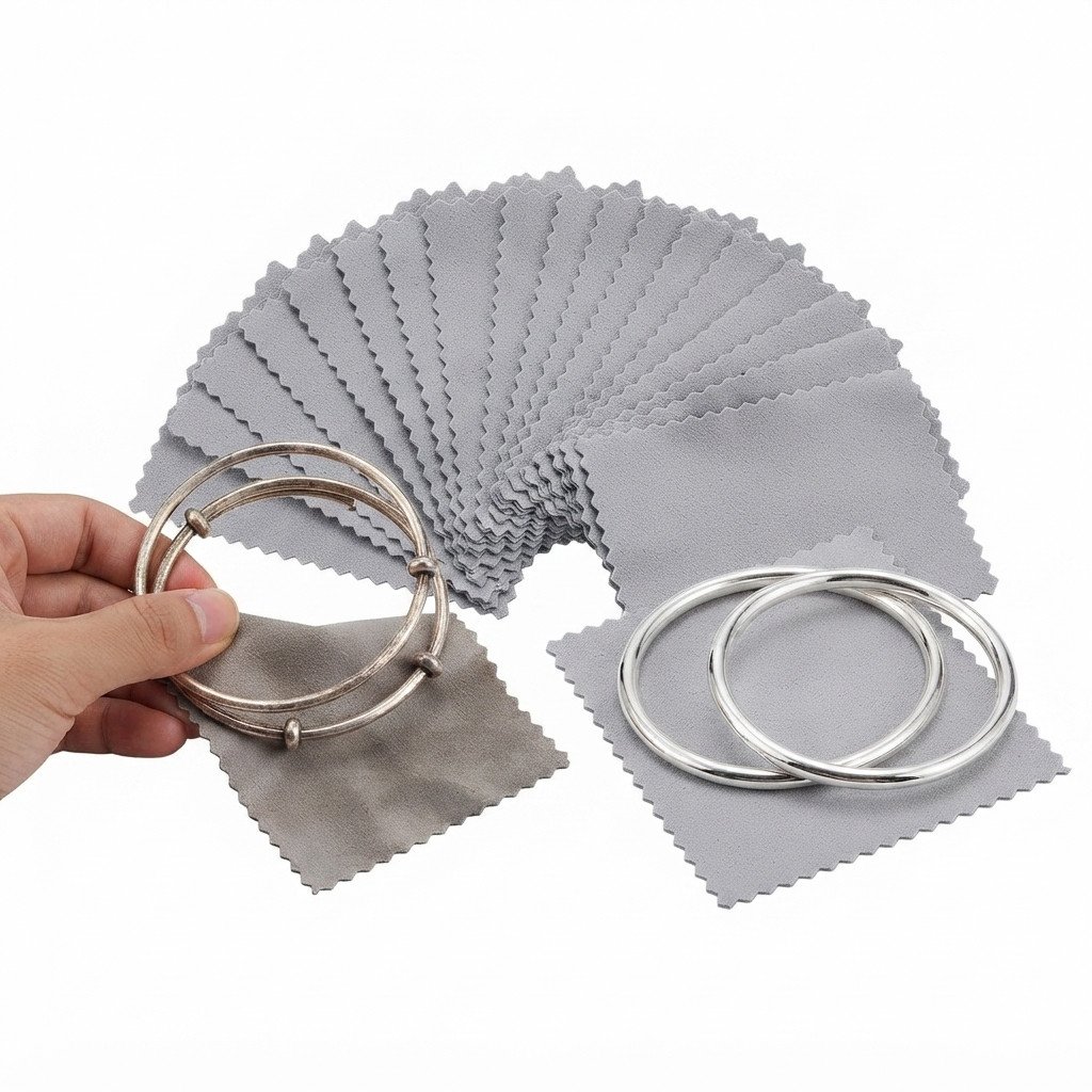 10PCS Jewellery Polishing Cloth Anti Tarnish Silver Gold Cleaning