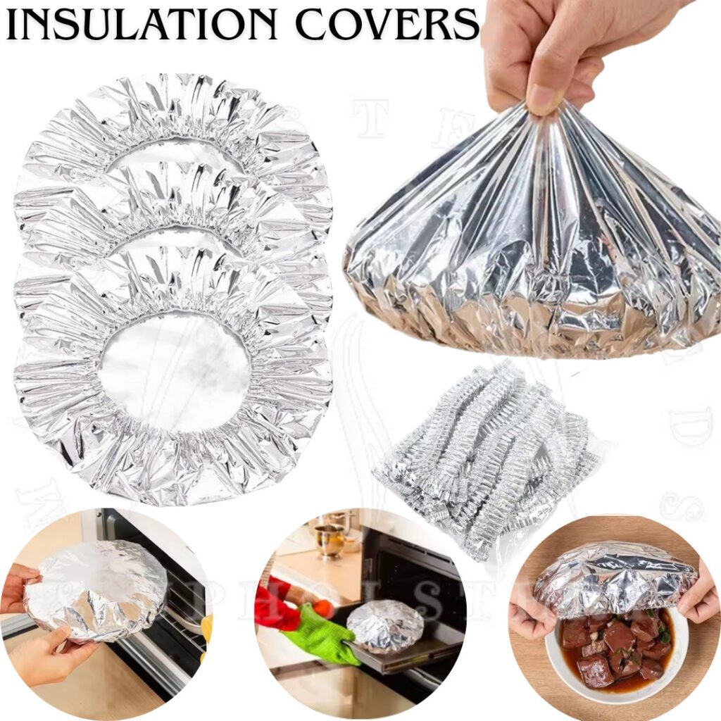 50PCS Reusable Aluminium Foil Food Covers Heat Insulated Bowl Lids
