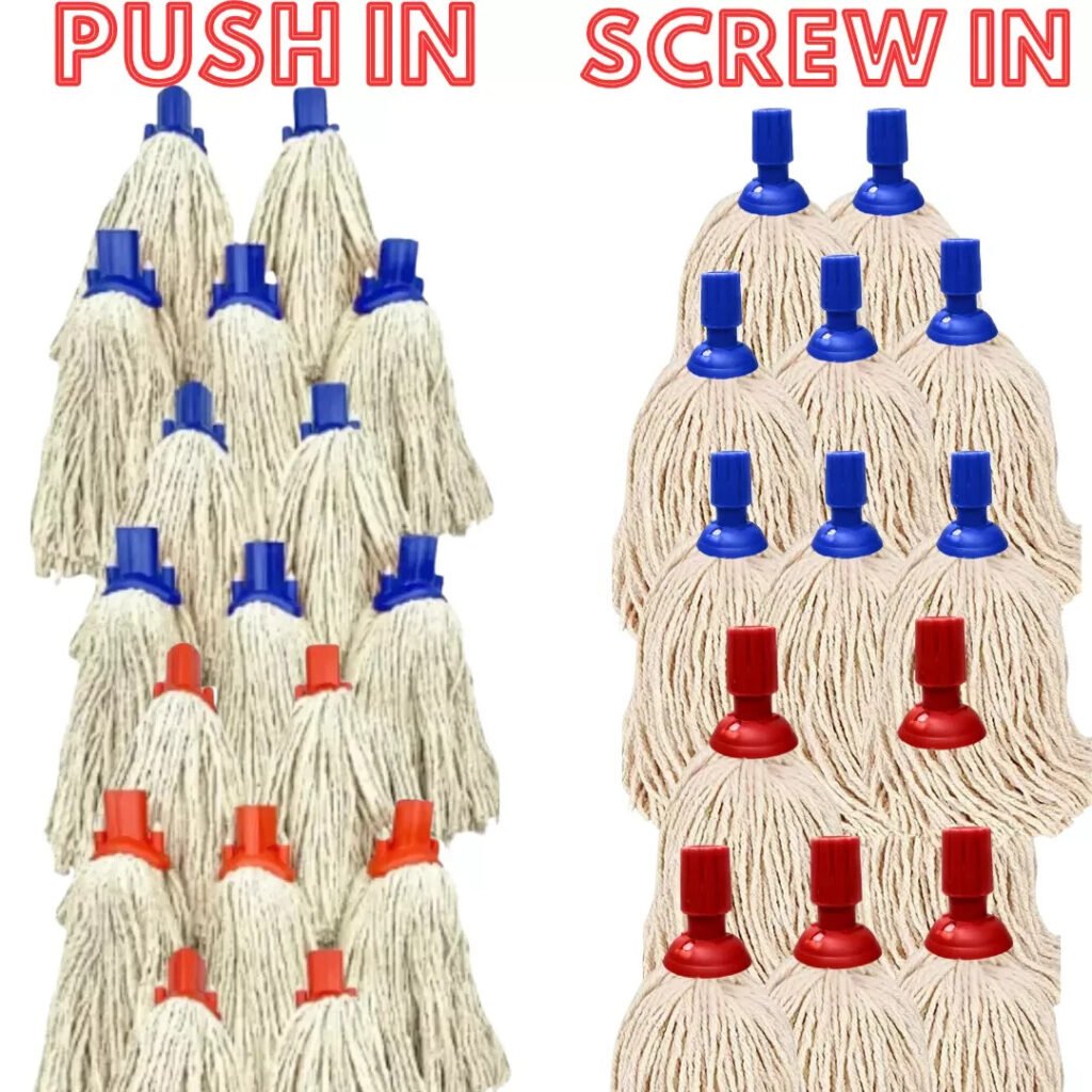 5PCS Heavy Duty Cotton Mop Heads Replacement Coded Floor Socket