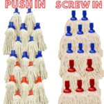 5PCS Heavy Duty Cotton Mop Heads Replacement Coded Floor Socket