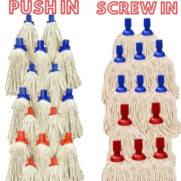 5PCS Heavy Duty Cotton Mop Heads Replacement Coded Floor Socket