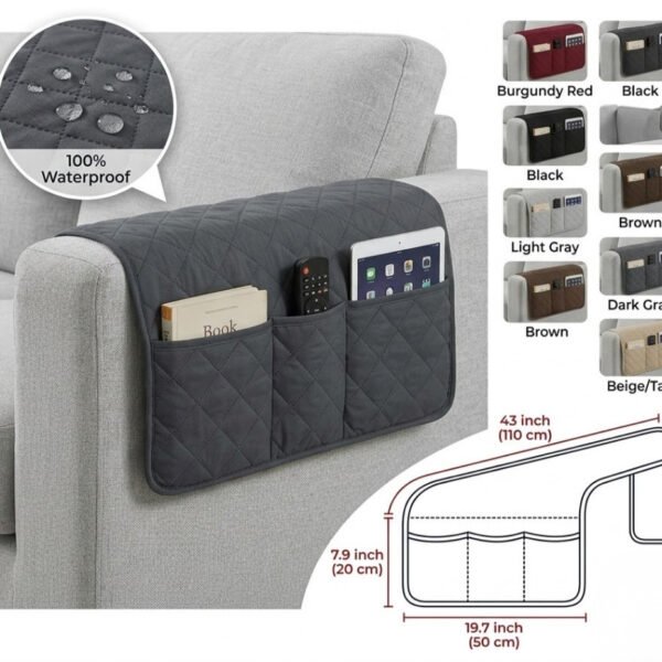 2PCS Chair Arm Protector Covers Quilted Armrest Sofa Couch