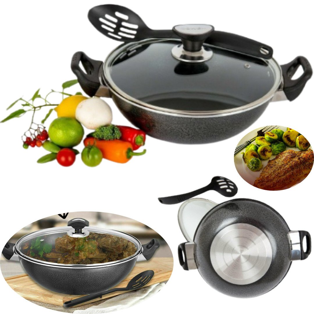 s-l1600-1039.jpg Wok Stir Fry Karahi Non Stick Aluminium Cooking Pot Deep Fryer