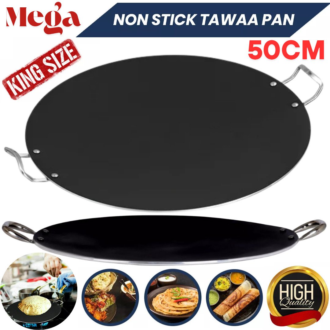 s-l1600-1041.jpg Non Stick Mega Tawa Pan Concave Flat Roti Chapati Crepe Plates Dual
