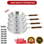 Non Stick Frying Pan Heavy Duty Aluminium Saute Pans with Wooden