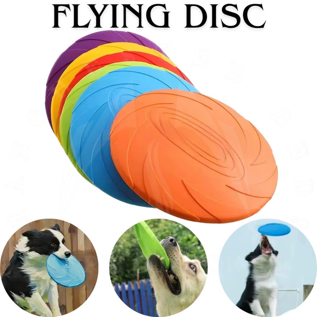 Durable Dog Flying Disc Toy Soft Rubber Tear Resistant Puppy