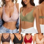 Women Jelly Bras Wireless Deep V Wireless Push Up Bra Full Coverage