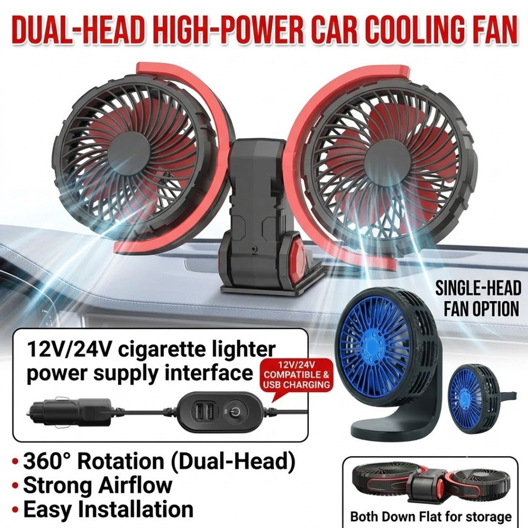 s-l1600-1082.jpg Dual Head Car Cooling Fan 12V 24V Foldable 3 Speed 360 USB Charger