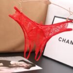Sexy Crotchless Open Crotch Lace-up Bikini Briefs Lace Panties