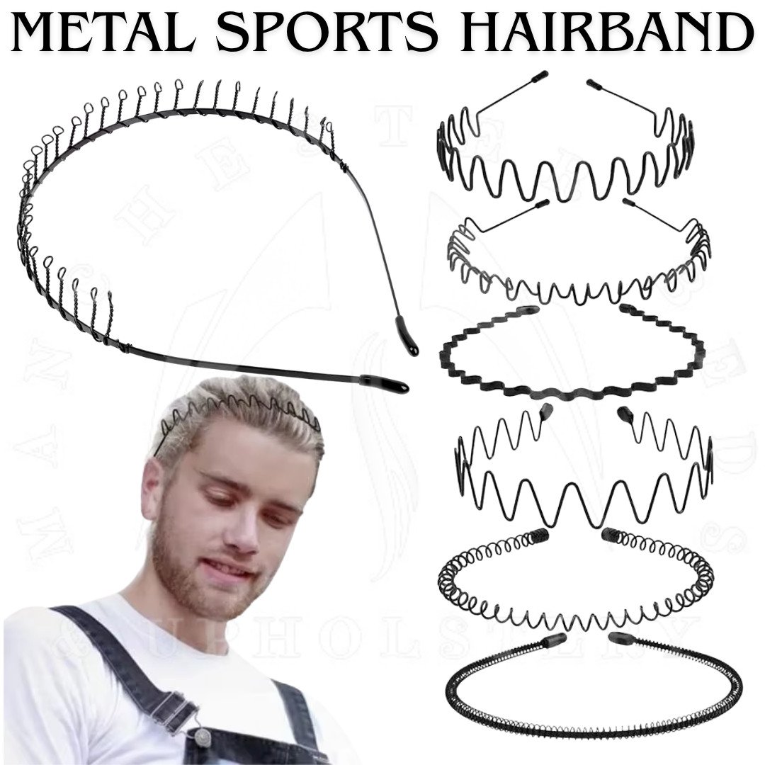 s-l1600-1098.jpg Black Metal Sports Hairband Headband Wave Alice Style Hair band Men