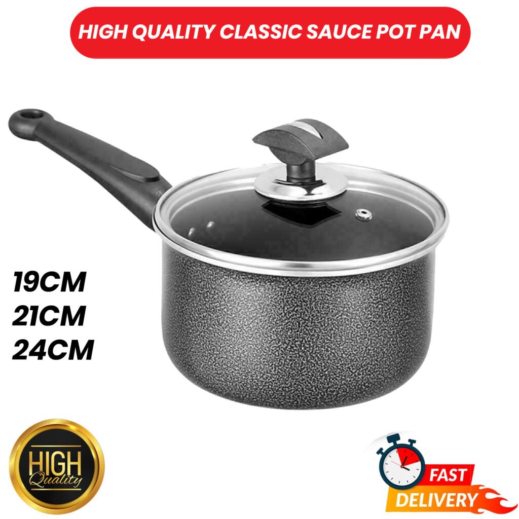 Non Stick Induction Milk Pan with Lid Saucepan Pan Cookware Pot