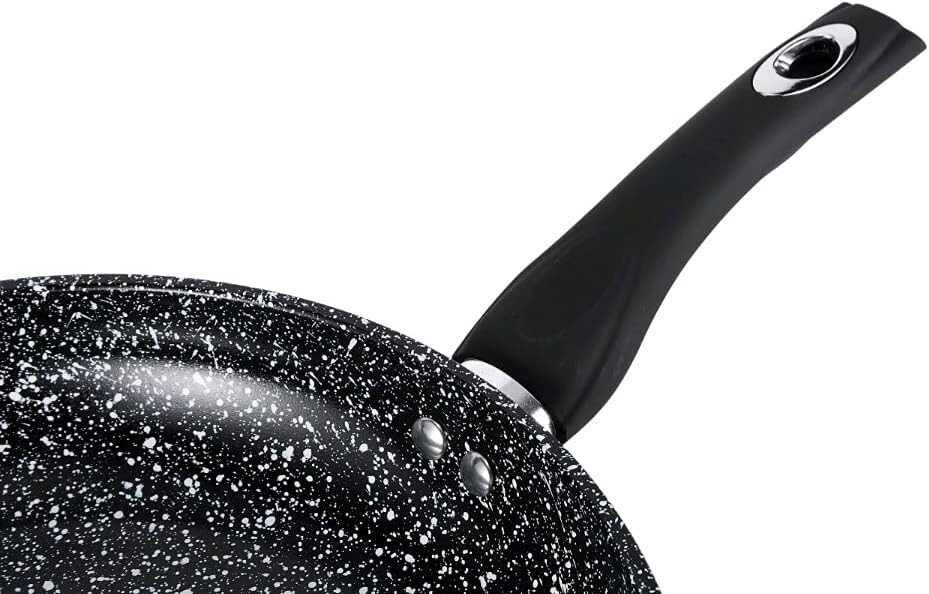 Non Stick Frying Pan Black Granite Marble Coated Pan for Gas