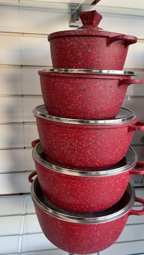 5PC Die Cast Non Stick Stockpot Cooking Pan Pot Set Cookware
