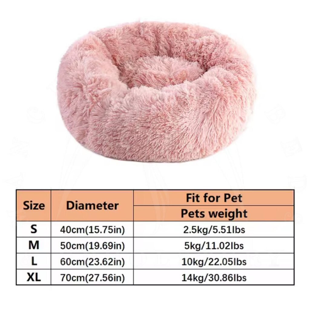Pet Dog Bed Donut Soft Large Plush Cat Beds For Calming Anti