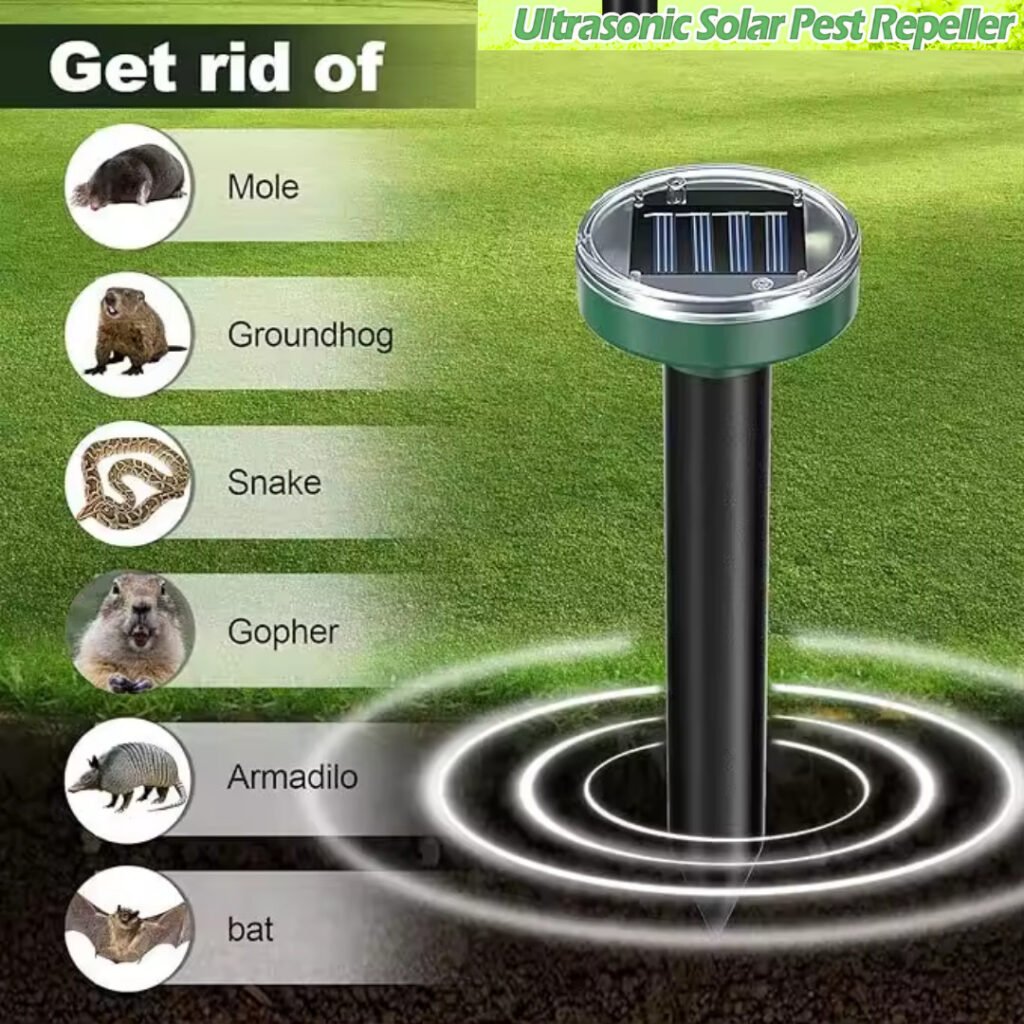 Ultrasonic Solar Cat Dog Repeller Rabbit Pest Repeller Deterrent