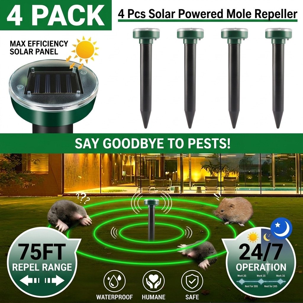Ultrasonic Solar Cat Dog Repeller Rabbit Pest Repeller Deterrent