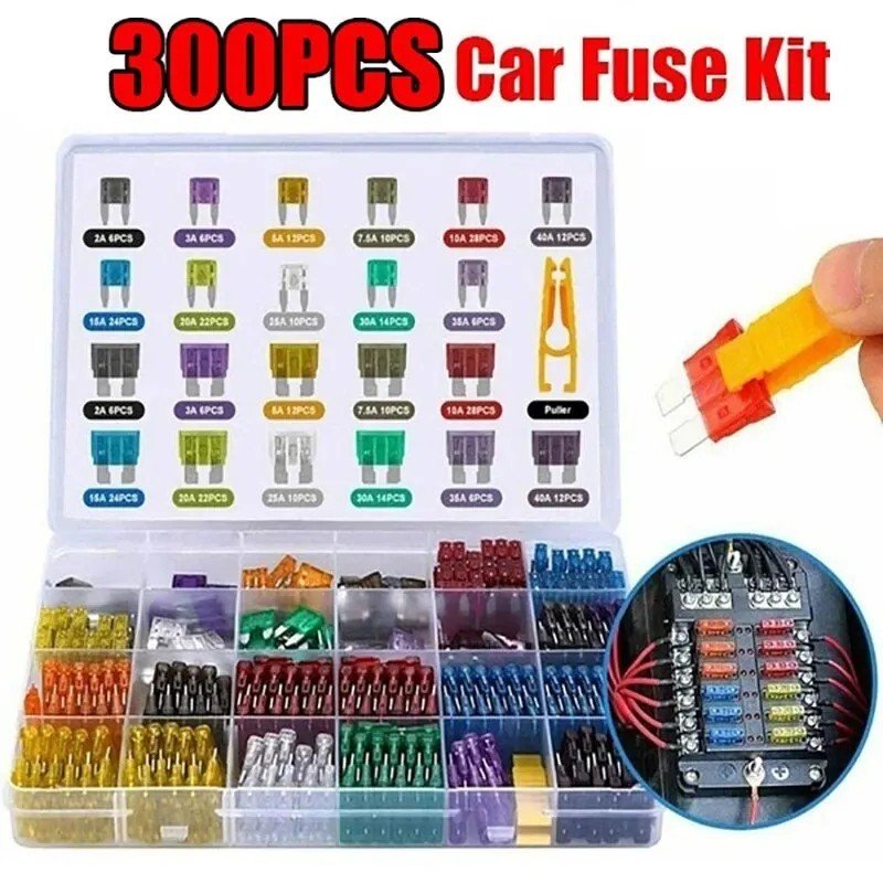 Car Fuses 120pc Blade Fuse Kit 5A-30A Assorted Box Automotive Van