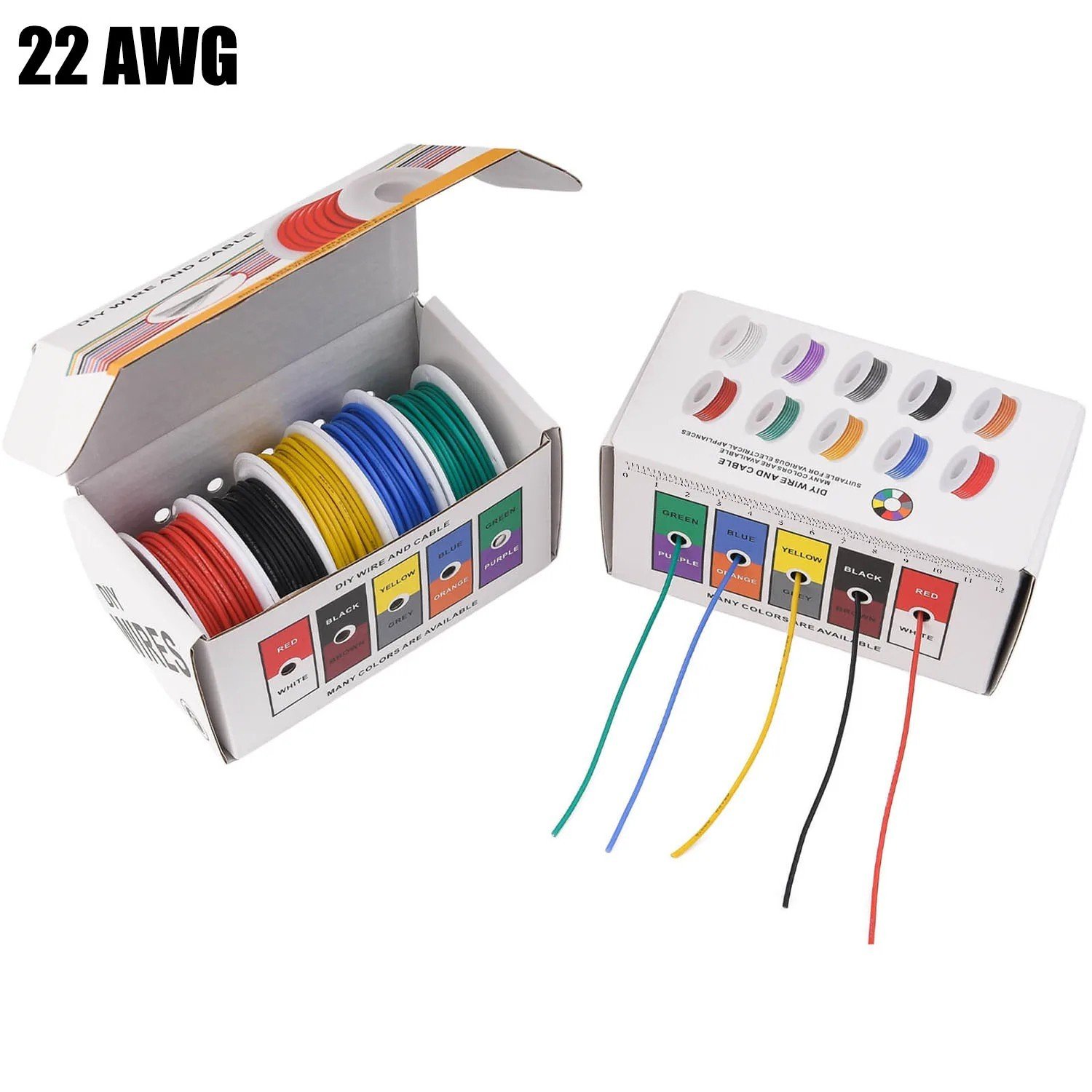 Flexible Silicone Wire 22AWG Stranded Tinned Copper Cable 5 Colours Flexible Silicone Wire 22AWG Stranded Tinned Copper Cable 5 Colours