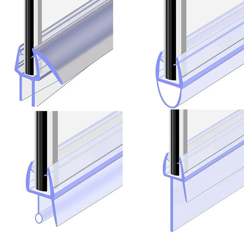 Shower Screen Door Seal Strip 4-6mm Glass Bath Door Seal Gap 20mm