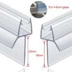 Shower Screen Door Seal Strip 4-6mm Glass Bath Door Seal Gap 20mm