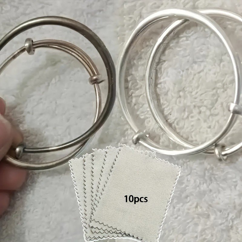 10PCS Jewellery Polishing Cloth Anti Tarnish Silver Gold Cleaning