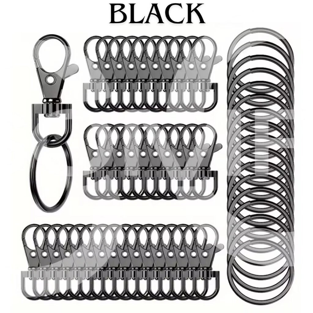 20PCS Swivel Lobster Clasp Clips Hook 32mm Alloy Key Ring Split