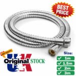 Shower Hose Flexible Stainless Steel Chrome Bathroom Pipe 1 1.5 2 3m