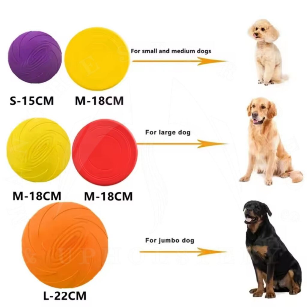 Durable Dog Flying Disc Toy Soft Rubber Tear Resistant Puppy