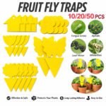 Fruit Fly Traps Yellow Fungus Gnat Killer Double-sided Sticky Fruit