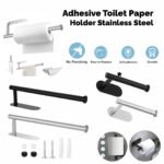Stainless Steel Toilet & Kitchen Roll Paper Holder Self Adhesive