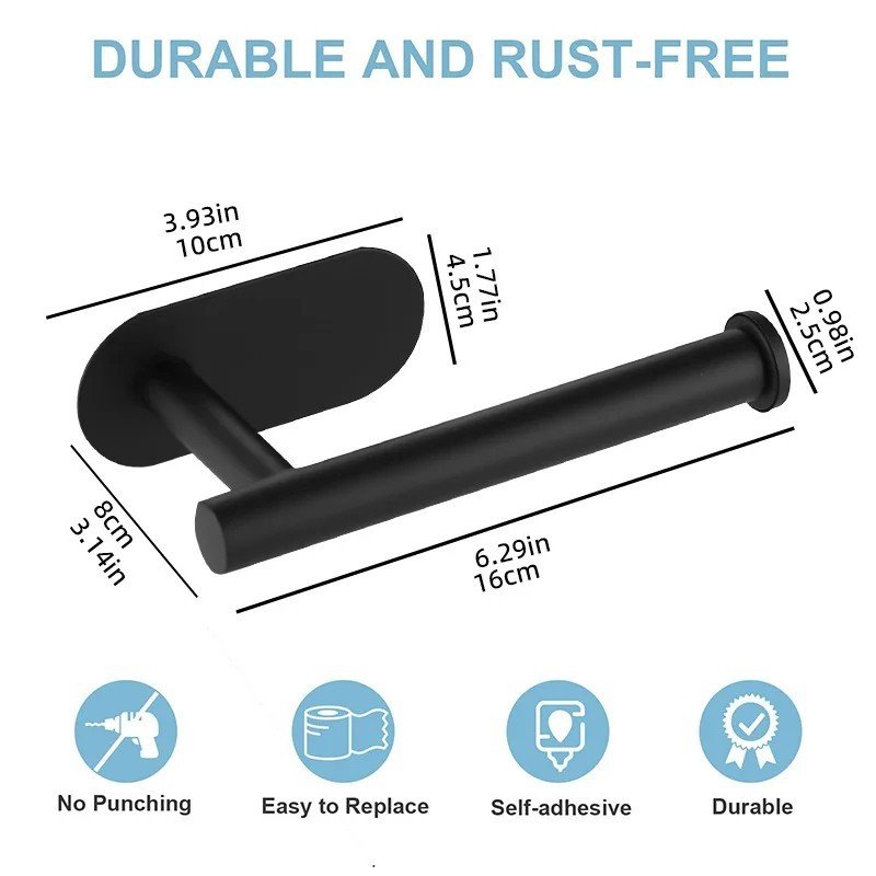 Stainless Steel Toilet & Kitchen Roll Paper Holder Self Adhesive