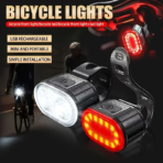 2x Mountain Bike Lights — USB Rechargeable LED Front & Rear Set - Image 3