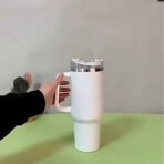 40oz Insulated Water Cup With Handle Straw Large Capacity Travel