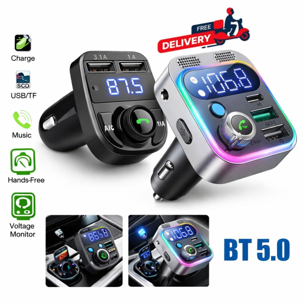 Car Charger Bluetooth 5.0 Wireless FM Transmitter MP3 Player USB PD