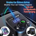 Car Charger Bluetooth 5.0 Wireless FM Transmitter MP3 Player USB PD