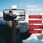 Remote Selfie Stick Tripod With Light Bluetooth Extendable Phone