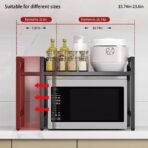 Expandable Microwave Shelf Organiser, Adjustable Kitchen Counter Rack
