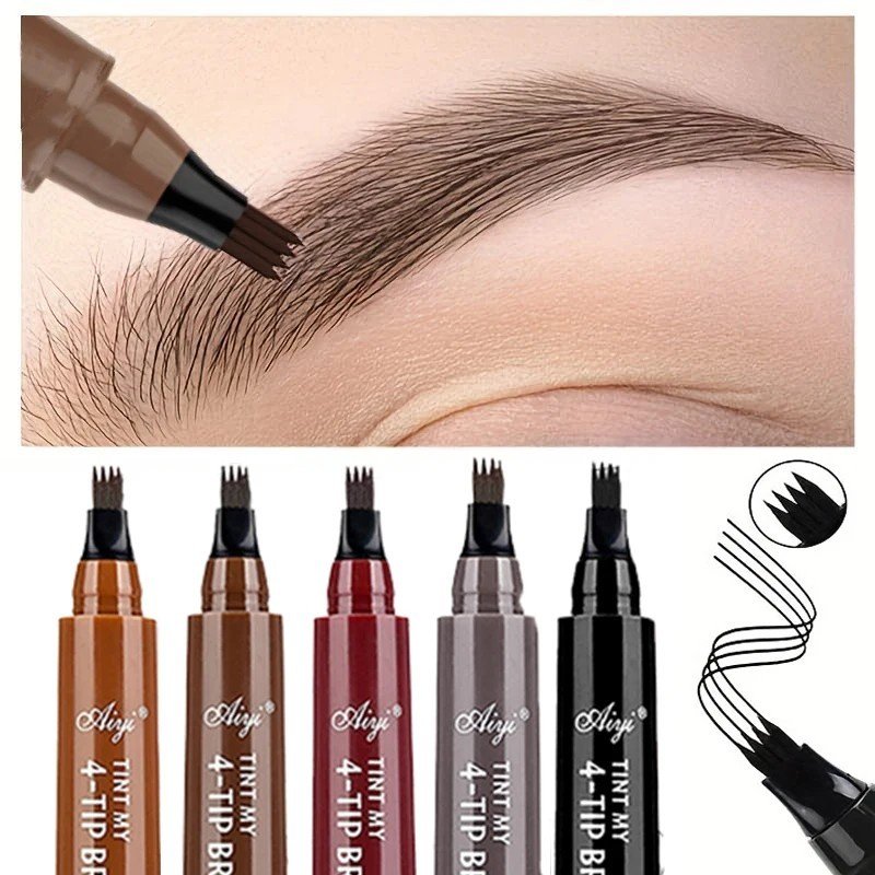 Microblading Tattoo Eyebrow 3D Liquid Ink Pen Waterproof 4 Fork