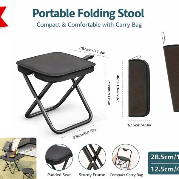 Folding Stool Portable Chair Steel Bracket for Outdoor Hiking