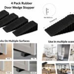 Black Extra Heavy Duty Security Door Stopper Anti-Slip Wedge