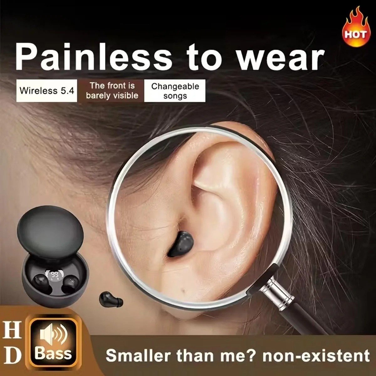 SK26 Bluetooth 5.4 Mini Earbuds Invisible Sleep Headset with SK26 Bluetooth 5.4 Mini Earbuds Invisible Sleep Headset with