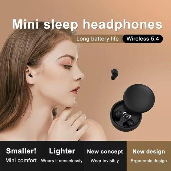 SK26 Bluetooth 5.4 Mini Earbuds Invisible Sleep Headset with