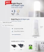 Plug In Low Energy Automatic LED Baby Night Light Dusk To Dawn