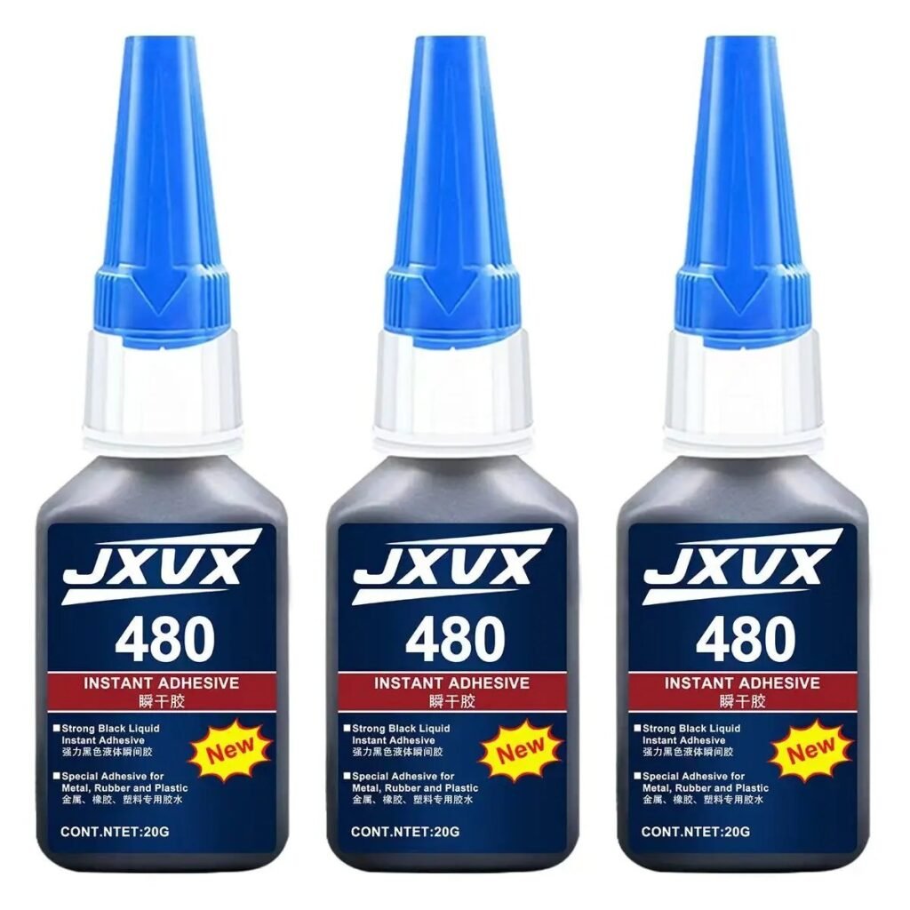 Black Super Glue 480 Fast Drying Cyanoacrylate for Rubber Leather