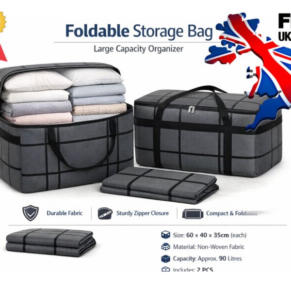 Large Capacity Folding Duffel Bag Travel Clothing Storage Double