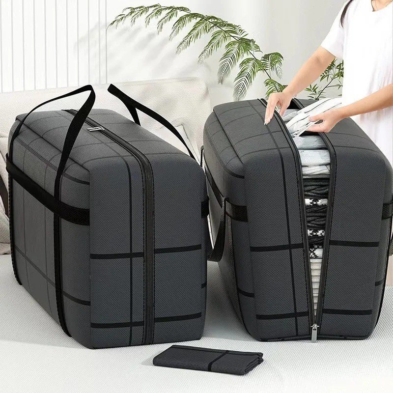 Large Capacity Folding Duffel Bag Travel Clothing Storage Double
