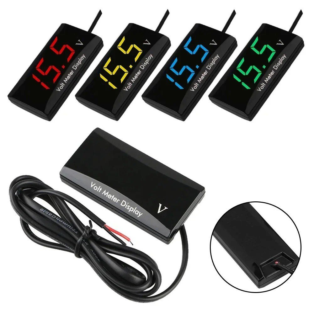 12V LED Digital Display Voltmeter Car Motorcycle Voltage Gauge