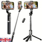 Bluetooth Selfie Tripod Telescopic Stick Remote Monopod Extendable